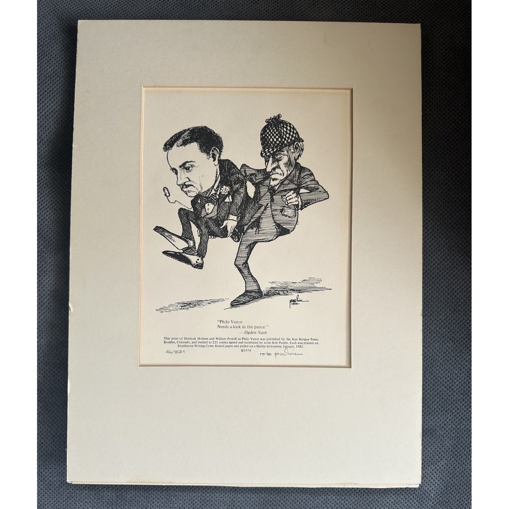 Rob Pudim Hand Signed Limited Edition Print Sherlock Holmes Rue Morgue Press